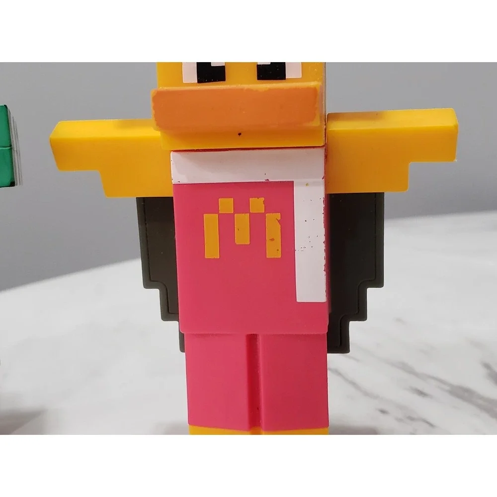 Lot 2 McDonald's Hamburglar Birdie Minecraft Style‎ Block Figure Toy Kids Meal